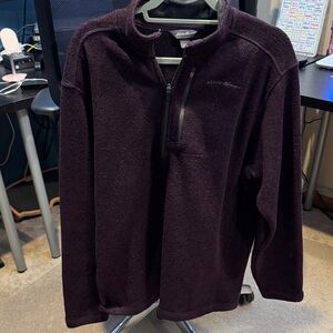 Eddie Bauer Plum Half-Zip Fleece Pullover